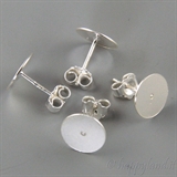 AG 925 Round Base Earring Pin 10 mm