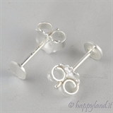 AG 925 Round Base Earring Pin 4 mm