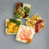 * Ceramics from Caltagirone cabochons , handpainted