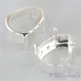 18 x 13 mm - 2 f - Silver Plated