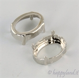 18 x 13 mm - 2f - Silver Plated