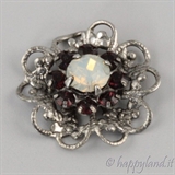 Garnet/White Opal - Rodio