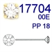 Swarovski® - 17704 00E P18- Chiodo testa strass Swarovski® - 17704 00E P18- Chiodo testa strass