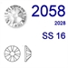 Swarovski® - 2028 / 2058 - SS 16 ( 3.8 - 4.0 mm ) NO HOTFIX