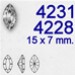 Swarovski® - 4231/4228 - 15 x 7 mm - Antique Navette