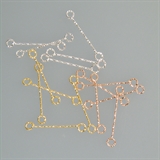AG 925 Earwire, silver-finished brass, 21mm fishhook with loop and 14mm rivoli setting 
