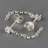 AG 925 Perno Zircone 3 mm + Catena 25 mm