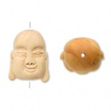 FM Budda in legno , intagliato , 33x23mm
