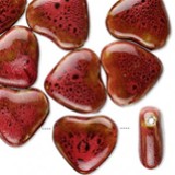 FM Cuore porcellana rosso 29mm