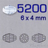 Swarovski® 5200 Bead - 6 x 4 mm ( Oliva 48 faccette )