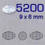 Swarovski® 5200 Bead - 9 x 6 mm ( Oliva 48 faccette )