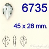 Swarovski® 6735 - 45 x 28 mm - Leaf Pendant